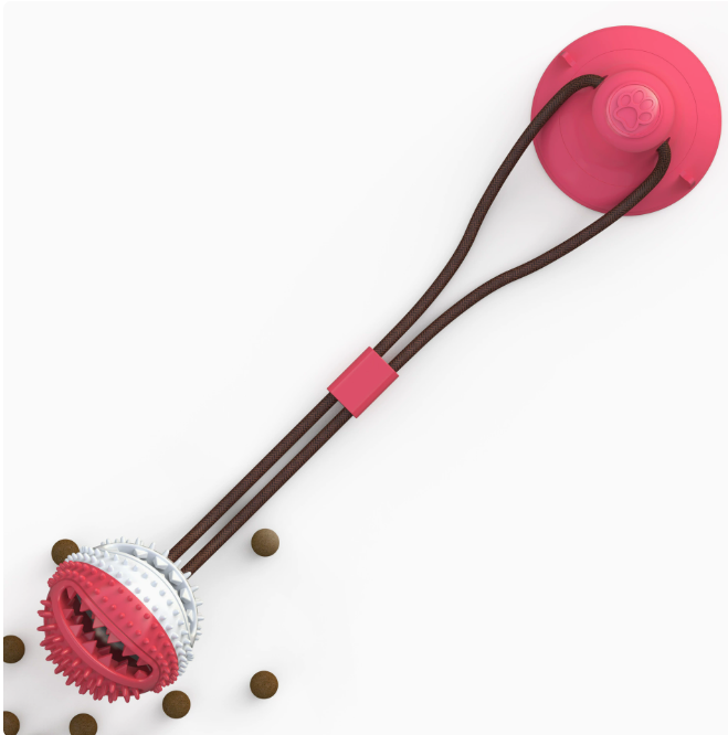 Interactive Silicone Suction Cup Dog Ball Toy for Chewing