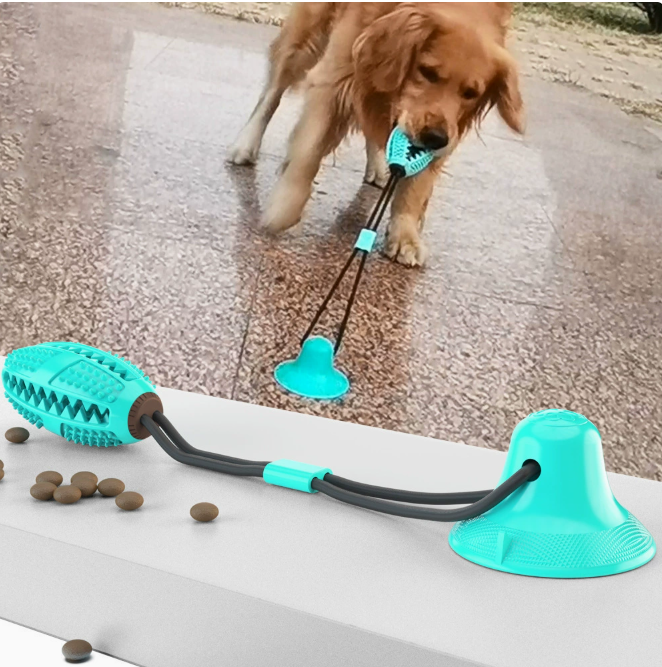 Interactive Silicone Suction Cup Dog Ball Toy for Chewing